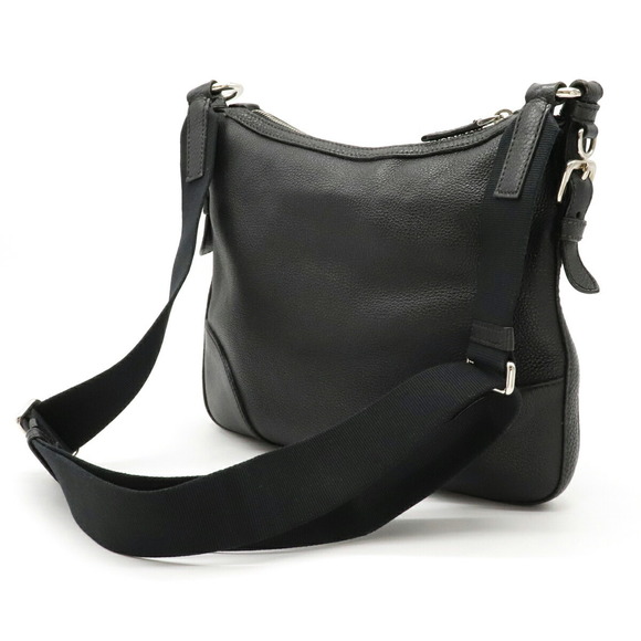 Prada Shoulder Nero Bag Leather Black Diagonal - Picture 1 of 8
